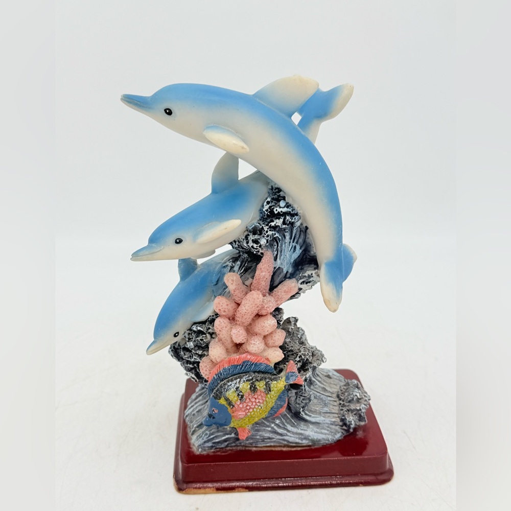 Blue Dolphin Trio Resin Sculpture - Home Art Decor